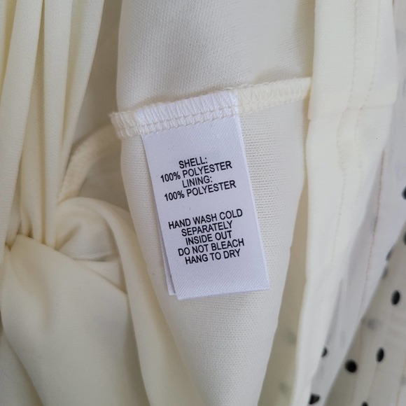 Lulu's Spotlight Moment Ivory Polka Dot Long Sleeve Dress Faux Wrap XS - Picture 5 of 5